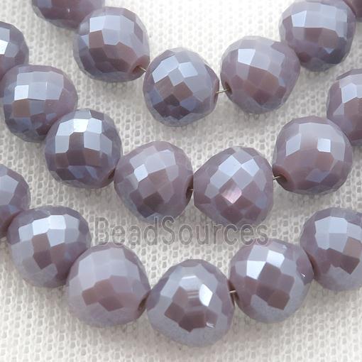 purple Jadeite Glass Beads, faceted teardrop