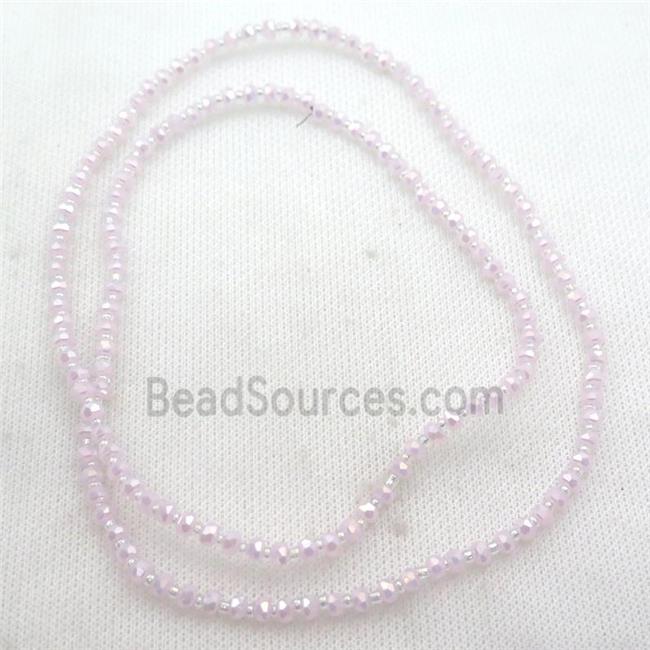 pink Jadeite Glass Beads, faceted rondelle