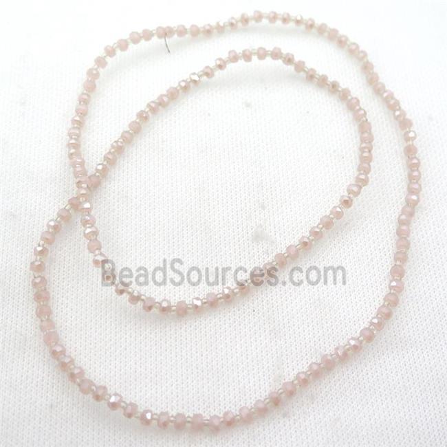 peach Jadeite Glass Beads, faceted rondelle