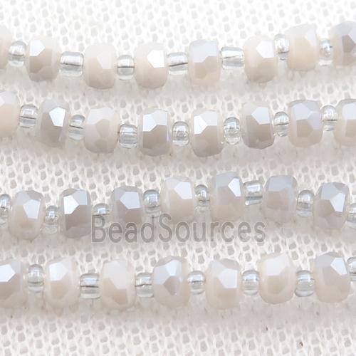 Jadeite Glass Beads, faceted rondelle