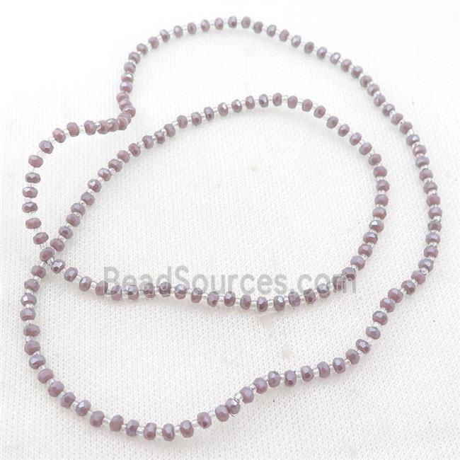 purple Jadeite Glass Beads, faceted rondelle