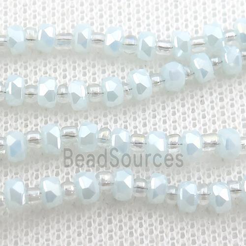 Jadeite Glass Beads, faceted rondelle