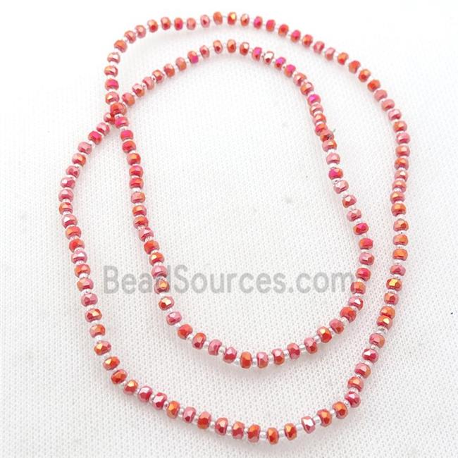 orange Jadeite Glass Beads, faceted rondelle