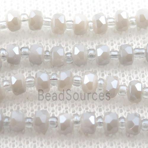 Jadeite Glass Beads, faceted rondelle