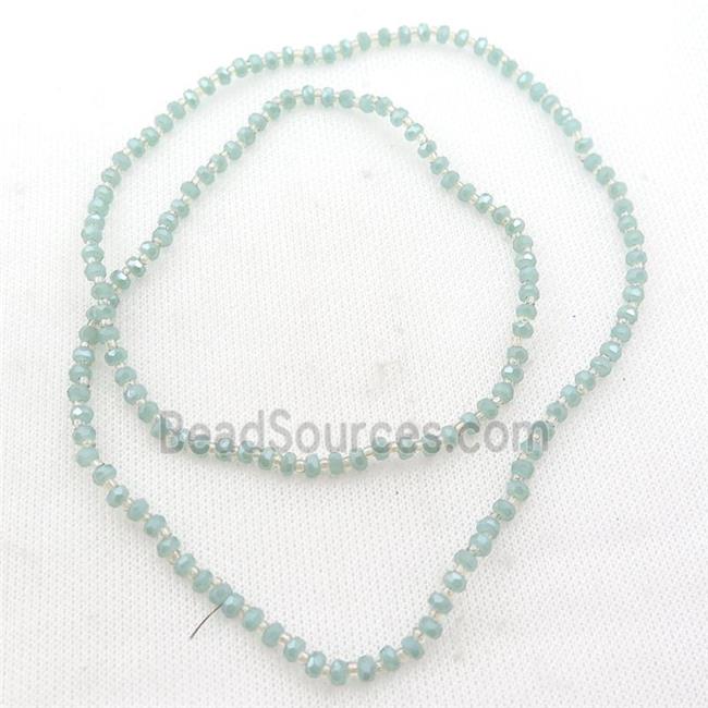 Jadeite Glass Beads, faceted rondelle