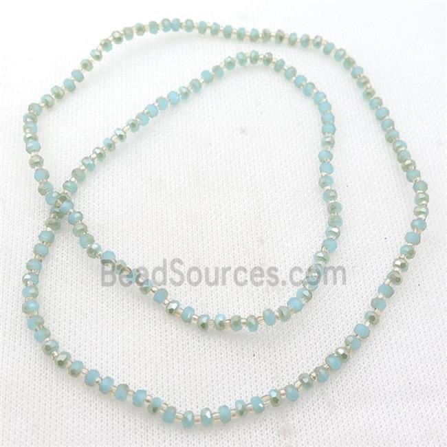 blue Jadeite Glass Beads, faceted rondelle