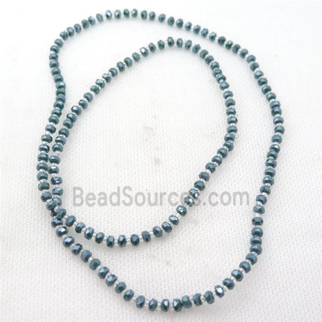 peacockgreen Jadeite Glass Beads, faceted rondelle