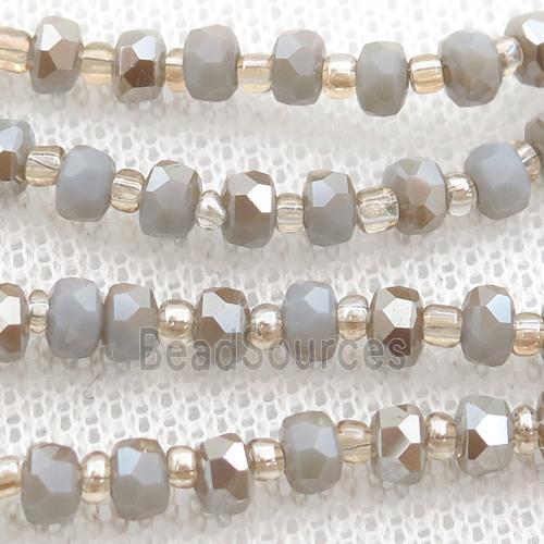 Jadeite Glass Beads, faceted rondelle