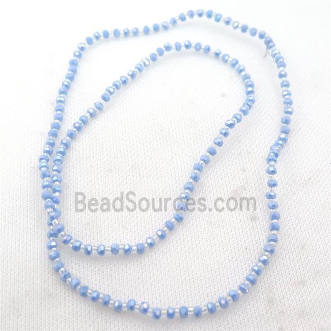 blue Jadeite Glass Beads, faceted rondelle