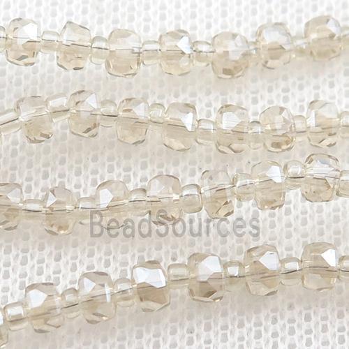 champagne Crystal Glass Beads, faceted rondelle