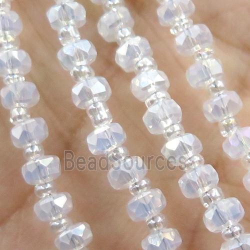 Crystal Glass Beads, faceted rondelle