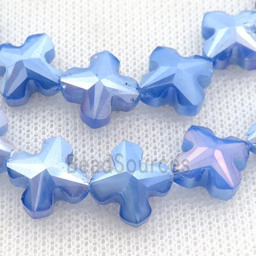 blue Crystal Glass cross Beads