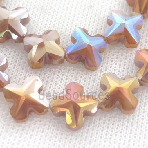 peach Crystal Glass cross Beads