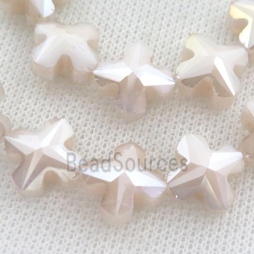 beige Crystal Glass cross Beads