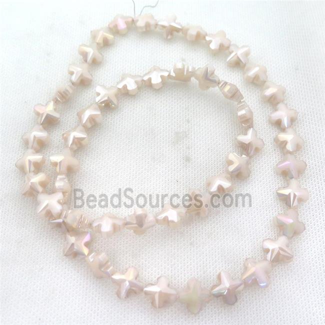 beige Crystal Glass cross Beads