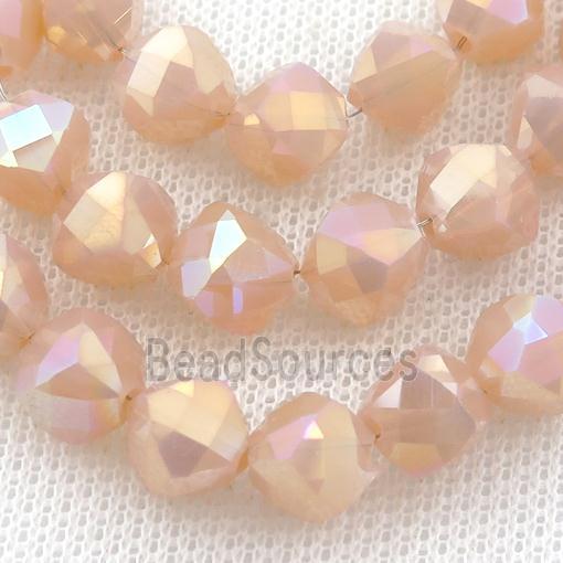 peach Jadeite Glass Beads, freeform