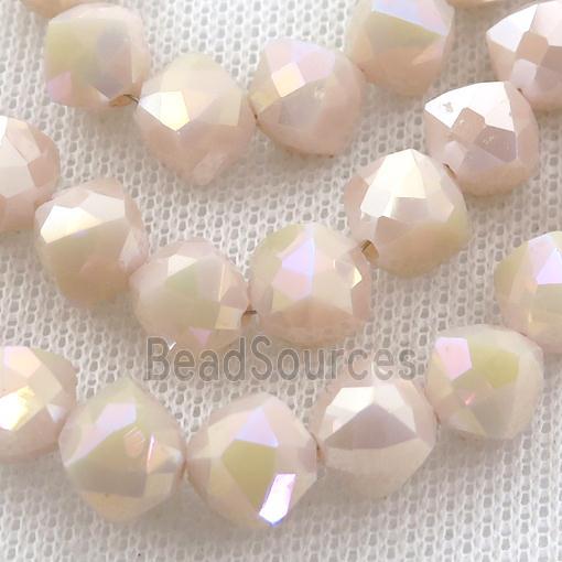 beige Jadeite Glass Beads, freeform