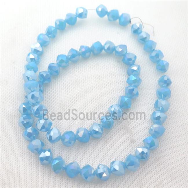 blue Jadeite Glass Beads, freeform