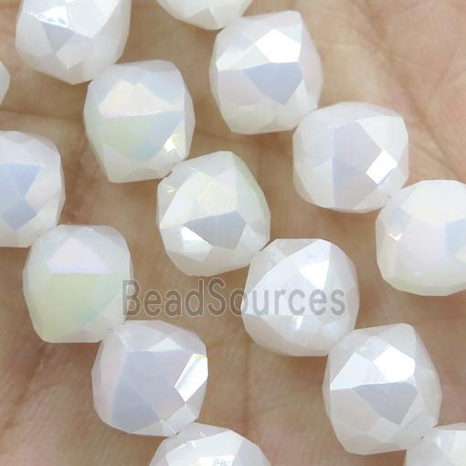 white cream Jadeite Glass Beads, freeform