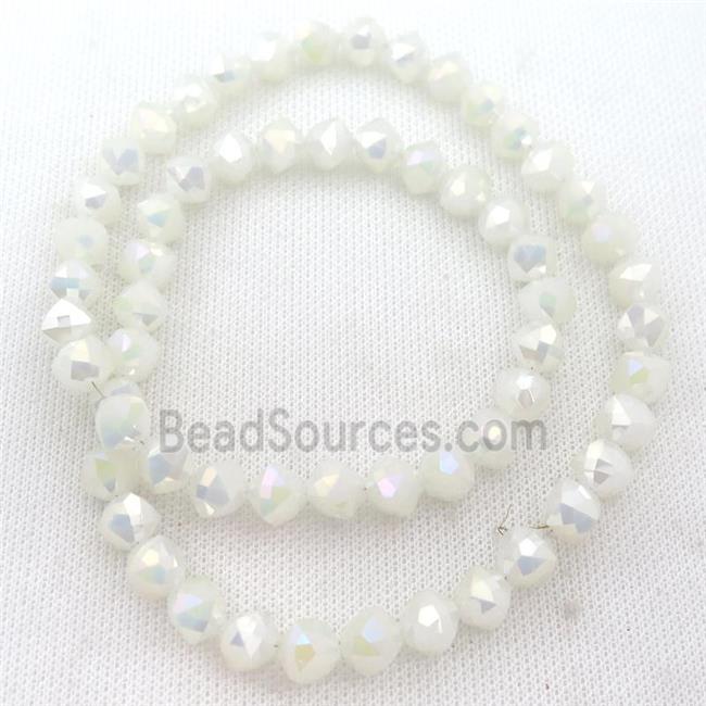 white cream Jadeite Glass Beads, freeform