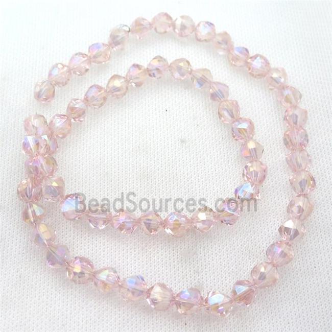 pink Crystal Glass Beads, freeform