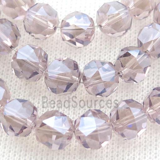 purple Crystal Glass Beads, faceted round