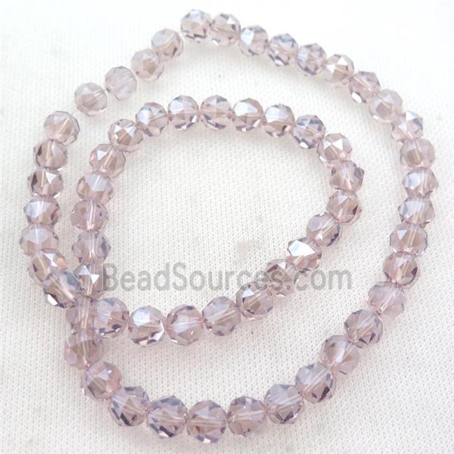 purple Crystal Glass Beads, faceted round