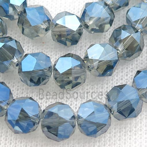 grayblue Crystal Glass Beads, faceted round