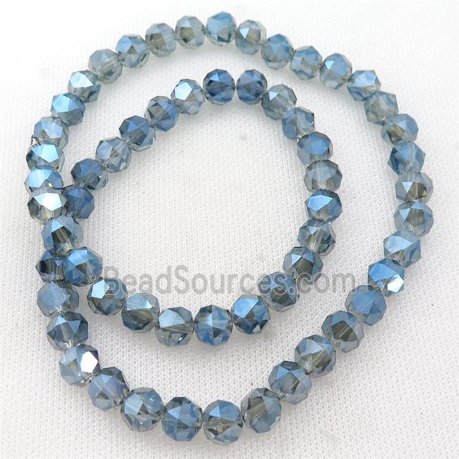 grayblue Crystal Glass Beads, faceted round