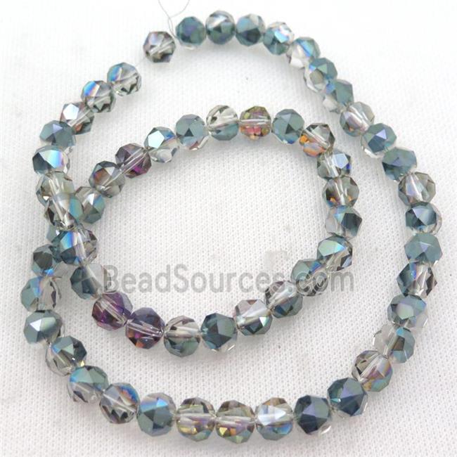 rainbow Crystal Glass Beads, faceted round