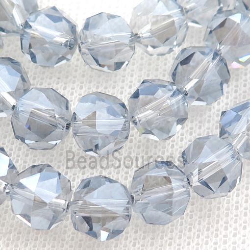 grayblue Crystal Glass Beads, faceted round