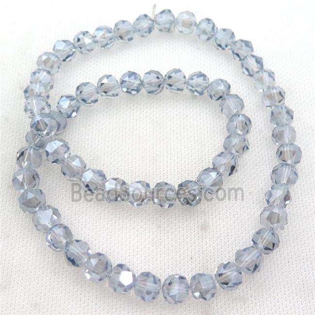 grayblue Crystal Glass Beads, faceted round