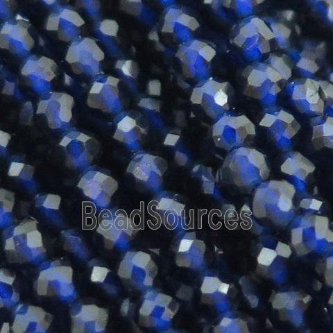 darkblue Cat eye stone Beads, faceted round, tiny