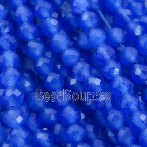 skyblue Cat eye stone Beads, faceted round