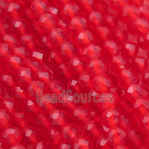 red Cat eye stone Beads, faceted round