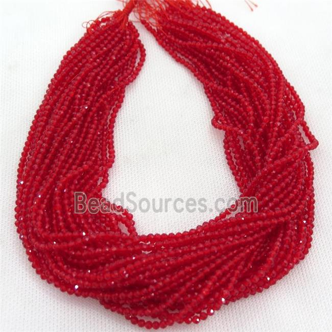 red Cat eye stone Beads, faceted round