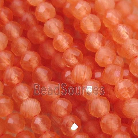 orange Cat eye stone Beads, faceted round