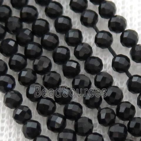 black tiny Cat eye stone Beads, faceted round