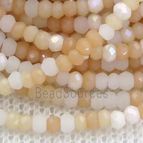 mix Jadeite Glass beads, faceted rondelle