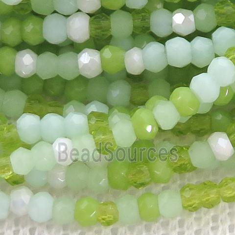 mix Jadeite Glass beads, faceted rondelle