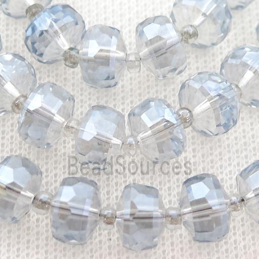 bluegray Crystal Glass beads, faceted rondelle