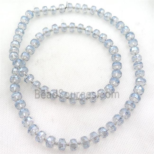 bluegray Crystal Glass beads, faceted rondelle