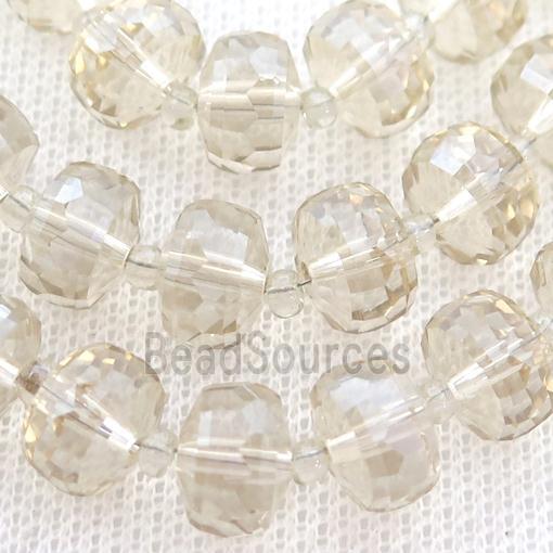 champagne Crystal Glass beads, faceted rondelle