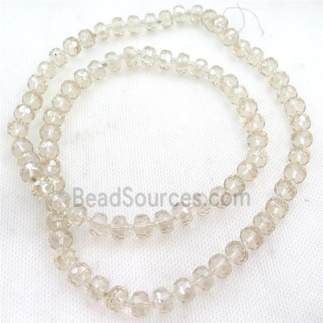 champagne Crystal Glass beads, faceted rondelle