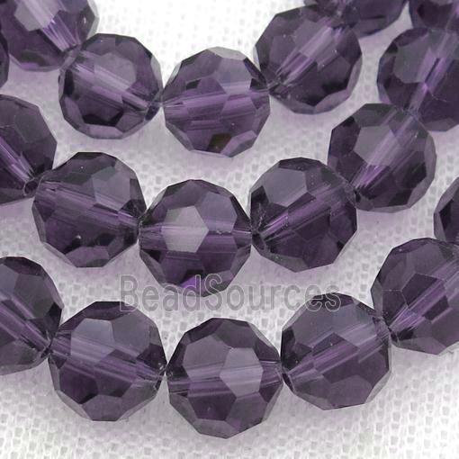 darkpurple Crystal Glass Beads, faceted round