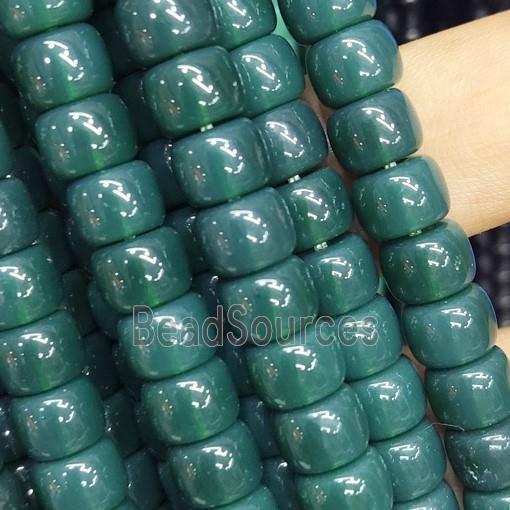 dp.green Jadeite Glass beads, barrel