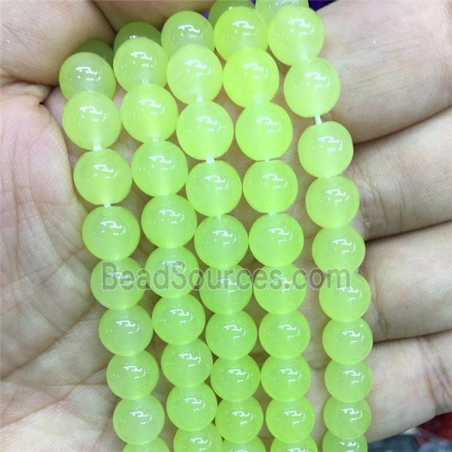 round olive Jadeite Glass beads