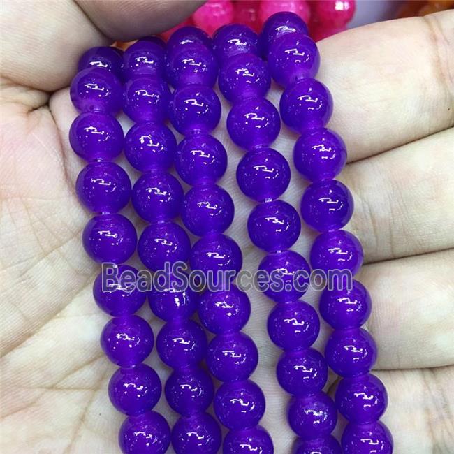 round purple Jadeite Glass beads