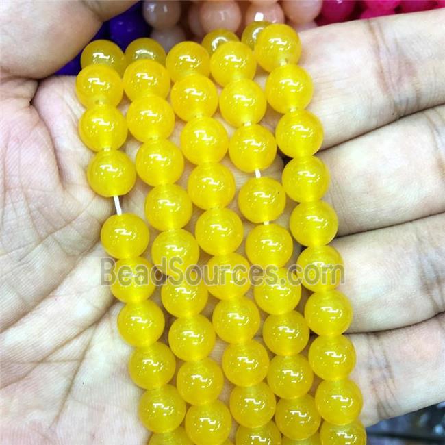 round golden Jadeite Glass beads