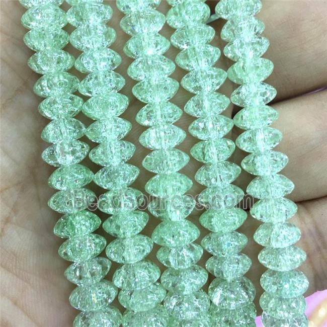 green Crackle Crystal Glass bicone beads